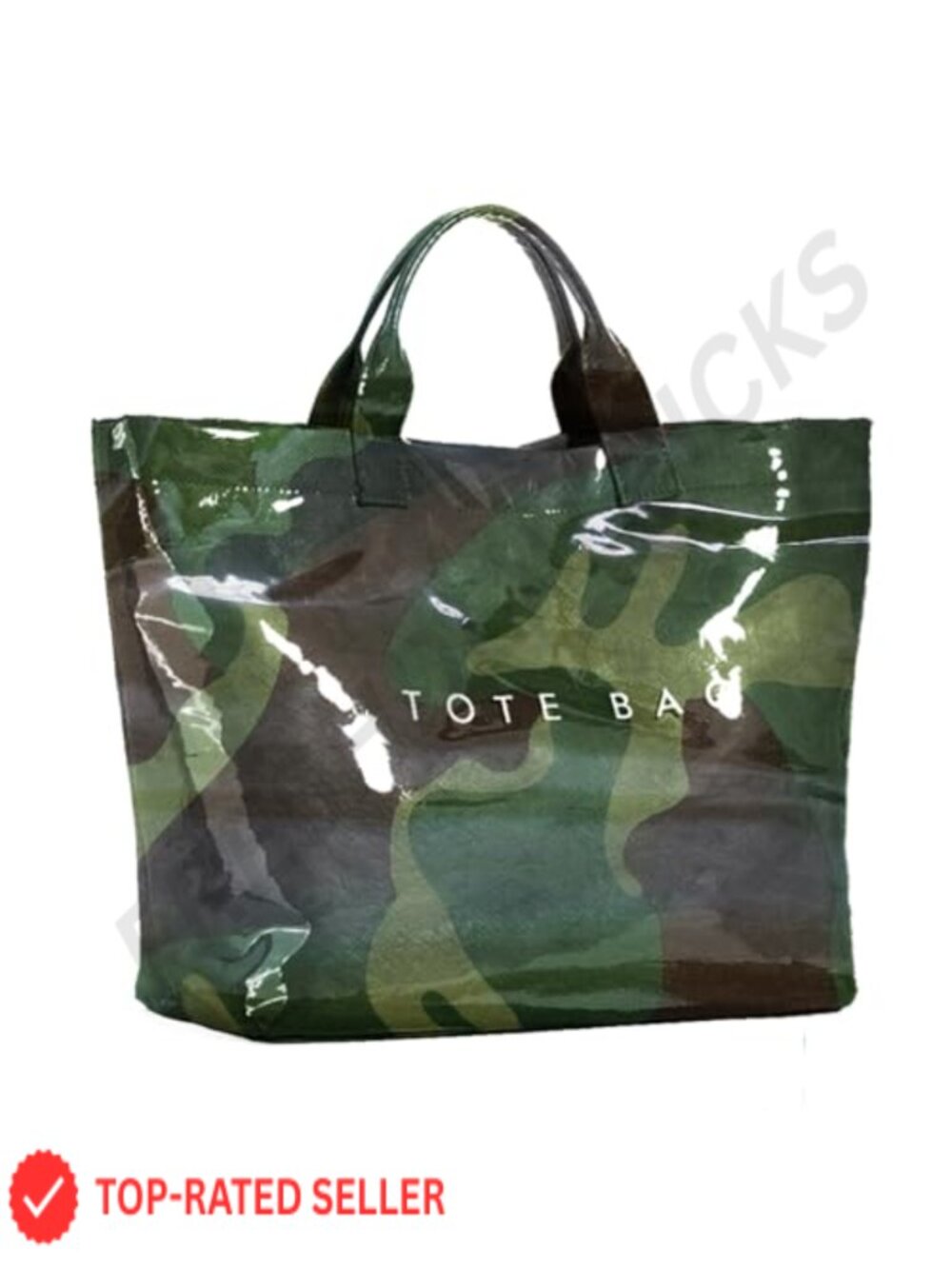 Large Paper PVC Tote Bag with Letters Print Clear Shopping Hobo Handbag